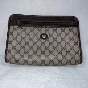 Gucci Brown and Cream Toiletry Bag